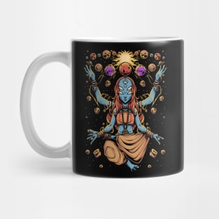 Alien Meditating Spiritual Yoga Lover Meditation Gift Mug